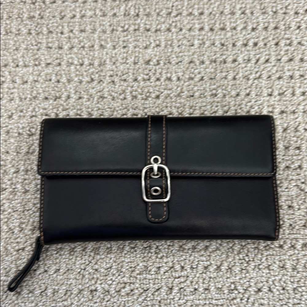 Black Clutch with Silver Buckle